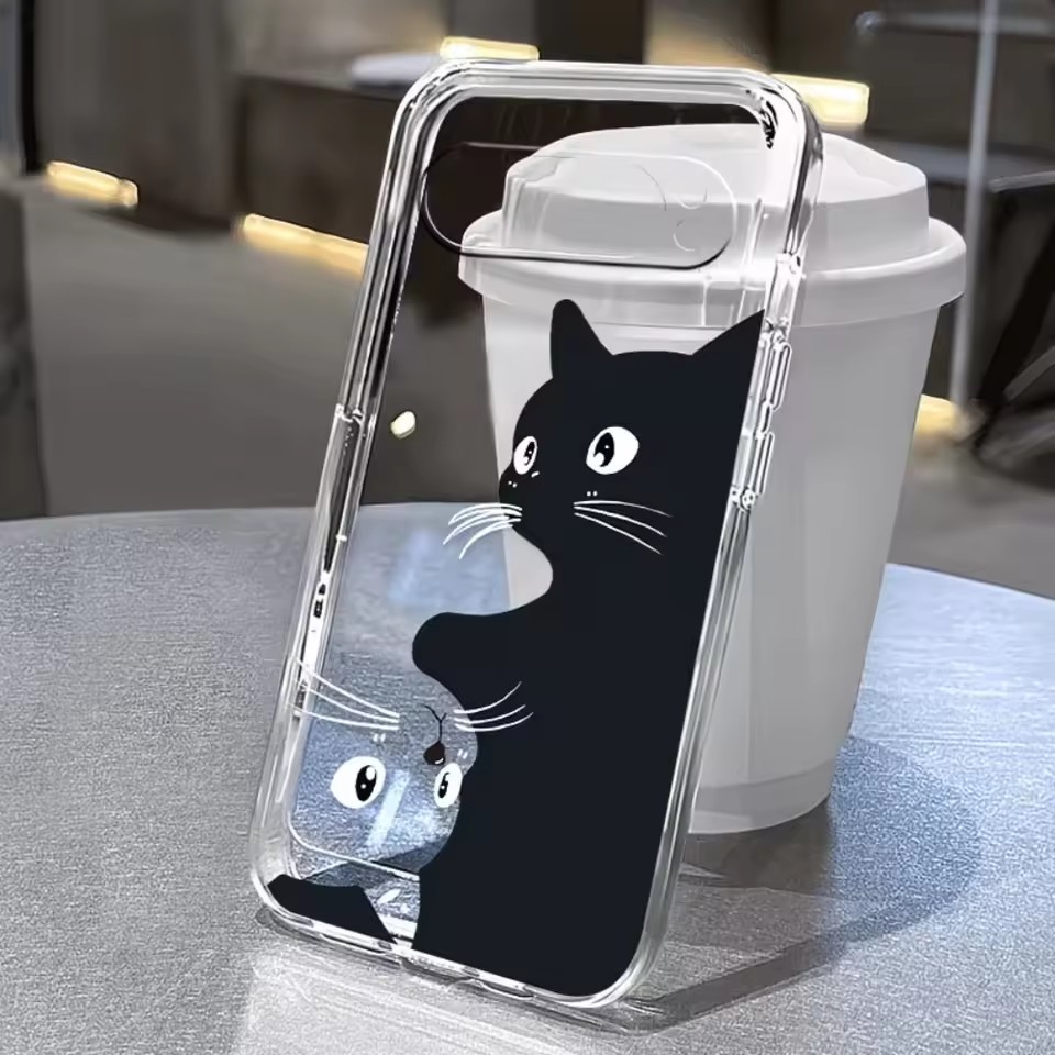 Google Pixel 9 - غطاء شفاف ناعم بتصميم كرتوني لطيف